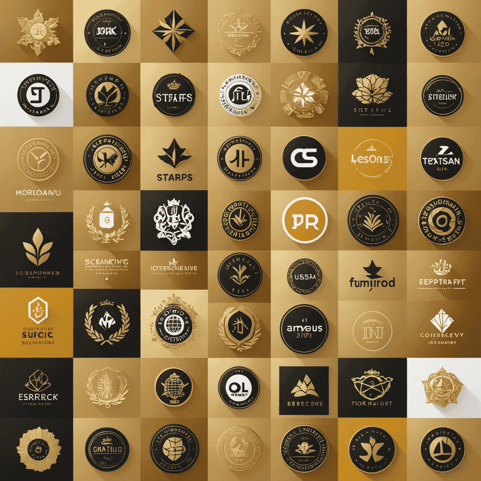 A collage of logos from innovative UK startups, with a gold background.